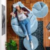 Green Bean® Sitzsack mit Hocker aus Cord - Sitzsäcke für das Wohnzimmer, Schlafzimmer, Sitzsack-Sessel für Erwachsene Hellblau Bild 5