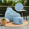 Green Bean® Sitzsack mit Hocker aus Cord - Sitzsäcke für das Wohnzimmer, Schlafzimmer, Sitzsack-Sessel für Erwachsene Hellblau Bild 2