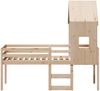 vidaXL Hochbett mit Dach 80x200 cm Massivholz Kiefer 3282010 Bild 4