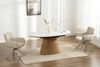 riess-ambiente Esstisch UNIQUE 160-200cm weiß / natur - Keramik, Echtholzfurnier, ausziehbar (Einzelartikel, 1-St), Ovaler Tisch · Eichenholz · Marmor-Design · modern · 8 Personen · edel Bild 5