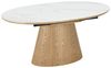 riess-ambiente Esstisch UNIQUE 160-200cm weiß / natur - Keramik, Echtholzfurnier, ausziehbar (Einzelartikel, 1-St), Ovaler Tisch · Eichenholz · Marmor-Design · modern · 8 Personen · edel Bild 4
