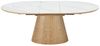 riess-ambiente Esstisch UNIQUE 160-200cm weiß / natur - Keramik, Echtholzfurnier, ausziehbar (Einzelartikel, 1-St), Ovaler Tisch · Eichenholz · Marmor-Design · modern · 8 Personen · edel Bild 3
