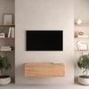 Planetmöbel TV Board 100 cm Gold Eiche, TV Schrank mit 1 Klappe als Stauraum, Lowboard hängend oder stehend, Sideboard Wohnzimmer Bild 2