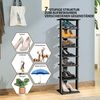 Schuhregal aus Holz 8-stöckiges Schuhregal Schuh-Organizer vertikal 27,5x26,5x110cm Schwarz Bild 4