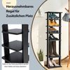 Schuhregal aus Holz 8-stöckiges Schuhregal Schuh-Organizer vertikal 27,5x26,5x110cm Schwarz Bild 5