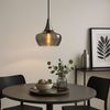 2x Pendelleuchte, Glas rauchfarben, nickel, E14, H 150 cm Bild 5