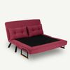 Dmora 2-Sitzer SchlafsofaCalvin, Verwandelbares Sofa, Lineare Stoffstruktur, Schlafsessel mit Stauraum, 133x78 h78 cm, Rot Bild 4
