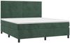 vidaXL Boxspringbett mit Matratze Dunkelgrün 160x200 cm Samt 3143094 Bild 3