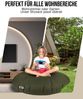PATCH HOME 2 in 1 Sitzsack Sessel – Ø145 cm – Khaki, bequemer Sitzsack aus Luxus-Polyester-Gewebe, bereits befüllt Bild 4