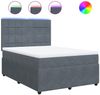 vidaXL Boxspringbett mit Matratze Dunkelgrau 160x200 cm Samt 3294683 Bild 2