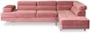 Menzzo Alfa Ecksofa mit verstellbaren Kopfstützen und Samtbezug Rosa Bild 1