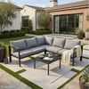SVITA Gartenlounge-Set MISSOURI, (Set, Modulares Ecksofa mit Tisch), 4-tlg. Outdoor Sofa, Schwarz / Grau Bild 3