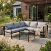 SVITA Gartenlounge-Set MISSOURI, (Set, Modulares Ecksofa mit Tisch), 4-tlg. Outdoor Sofa, Schwarz / Grau Bild 2