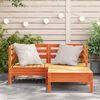 vidaXL Gartensofa 2-Sitzer mit Hocker Wachsbraun Massivholz Kiefer 838023 Bild 3