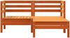vidaXL Gartensofa 2-Sitzer mit Hocker Wachsbraun Massivholz Kiefer 838023 Bild 4