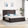 vidaXL Ottoman-Bett mit Matratzen Dunkelbraun 160x200 cm Stoff 3313730 Bild 3