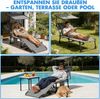 Huracan Gartenliege Sonnenliege mit Dach, Gartenliege mit Kopfkissen&Seitentasche, 1 St, Sonnenliege klappbar für Strand, Extra Breiter Liegefläche, Verstellbare Rückenlehne & Sonnenschutz Bild 4