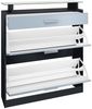 Vladon Schuhschrank Loret, Schuhkipper für 16 Paar Schuhe mit 2 Klappen und 1 Schublade und Glasablage, Schwarz matt/Brombeer Hochglanz (89 x 104 x 23 cm) Bild 3