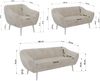 Wohnzimmerset PIRS 1-2-3, Skandinavisches Komplettset, Wellenfederung, weiße Füße, Sitzgruppe, Möbelset - Beige Cord Bild 5