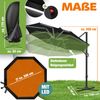 KESSER® Sonnenschirm Ampelschirm Sun Rund XL, Schwarz, Mit LED Bild 2