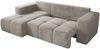 Ecksofa mit Schlaffunktion und Bettkasten, L-form Couch, lose Kissen, Polstersofa - MONIVA - Hellgrau Plüsch - linke Seite Bild 5