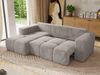 Ecksofa mit Schlaffunktion und Bettkasten, L-form Couch, lose Kissen, Polstersofa - MONIVA - Hellgrau Plüsch - linke Seite Bild 4