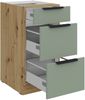Küchen Unterschrank 40 cm Küche ARIA Aquamarin ultra matt + Eiche Artisan matt, hochwertige Fronten mit Anti Fingerprint Beschichtung, Soft-Close Küchenzeile Küchenblock Bild 3