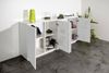 Dmora Kommode Aulina, 4-türiges Küchen-Sideboard, Wohnzimmer-Buffet, 100 % Made in Italy, 180 x 41 x 86 cm, glänzendes Weiß, Bild 5