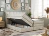 Boxspringbett 7-Zonen Taschenfederkernmatratze und Topper - PREMIUM-10-KING - 180x200cm - Beige Velours - H3 Bild 2