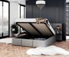 FDM Polsterbett Bettrahmen Bettgestell 90x200, 120x200, 140x200, 160x200, 180x200cm (MADE IN EU - mit hochwertigem Velours Bezug Trinity, Bettrahmen, Bett, Optional mit Matratze bestellbar, mit großen gepolsterten Kopfteil, mit Bettkasten zum aufklappe... Bild 2