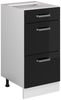 Küchenfront R-Line Schwarz Hochglanz 39.6 x 70.4 cm Möbelfront für den Schubladenunterschrank Vicco Bild 5