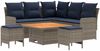 vidaXL Möbelsets mit Kissen 6 pcs Grau und Marineblau PE-Rattan 3422186 Bild 2