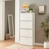 Schuhschrank Sykkylven 134x60x24 cm mit 4 Klappen Weiß [en. casa] Bild 2