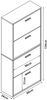 Schuhschrank Sykkylven 134x60x24 cm mit 4 Klappen Weiß [en. casa] Bild 3