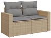 vidaXL 7-tlg. Garten-Sofagarnitur mit Kissen Beige Poly Rattan 3256556 Bild 3