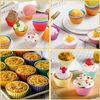 FOUORTUNATE-BEE Silikonform 24er Set Silikon Muffinförmchen in Regenbogenfarben, wiederverwendbar, (24-tlg), Bunte Silikon Cupcakeförmchen 24 Stück für Muffins & Backen Bild 3
