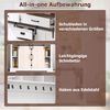 Merax Küchenschrank, Buffetschrank, Sideboard mit Steckdose und LED-Beleuchtung, Küchenmöbel mit Arbeitsplatte, 6 Schubladen, verstellbare Einlegeböden, Haken, 180 × 108 × 40 cm, Weiß Bild 5