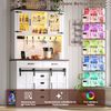 Merax Küchenschrank, Buffetschrank, Sideboard mit Steckdose und LED-Beleuchtung, Küchenmöbel mit Arbeitsplatte, 6 Schubladen, verstellbare Einlegeböden, Haken, 180 × 108 × 40 cm, Weiß Bild 3