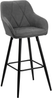 Beliani 'Darien' Barstuhl, 2er Set, Stoff, 103 x 54 x 50 cm, Grau Bild 3