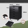 DEVAISE Rollcontainer Mobiler Aktenschrank mit 5 Schubladen & Tür, (47 x 40 x 65 cm), abschließbar, Druckerständer, für Homeoffice, Büro Bild 2