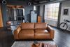 KAWOLA Sofa BODHI 3-Sitzer Leder hellbraun 80 x 110 x 242 cm Bild 2