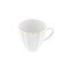 2 Teliges Set Kaffeetassen-Set Daisy 330 ml aus Porzellan Kaffeeservice Weiß mit Goldumrandung Bild 3