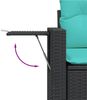 vidaXL 5-teiliges Gartensofa-Set mit Kissen, schwarzes Polyrattan 3219886 Bild 3