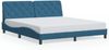 vidaXL Bettgestell mit LED ohne Matratze Blau 180x200 cm Samt 3213871 Bild 5