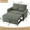 Schlafsofa mit Schlaffunktion, Baumwoll-Leinen-Stoff, 114 x 77 x 82,5 cm, Olivgrün Bild 4