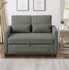 Schlafsofa mit Schlaffunktion, Baumwoll-Leinen-Stoff, 114 x 77 x 82,5 cm, Olivgrün Bild 5