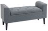 HOMCOM Sitzbank mit Leinenoptik, belastbar bis 130 kg (Polsterbank, 1-St, Sitzhocker), für Wohnzimmer Schlafzimmer Flur, 116 x 44 x 58 cm Hellgrau Bild 4