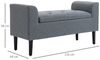 HOMCOM Sitzbank mit Leinenoptik, belastbar bis 130 kg (Polsterbank, 1-St, Sitzhocker), für Wohnzimmer Schlafzimmer Flur, 116 x 44 x 58 cm Hellgrau Bild 2