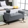 HOMCOM Sitzbank mit Leinenoptik, belastbar bis 130 kg (Polsterbank, 1-St, Sitzhocker), für Wohnzimmer Schlafzimmer Flur, 116 x 44 x 58 cm Hellgrau Bild 5