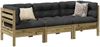 vidaXL 3-tlg. Garten-Sofagarnitur mit Kissen Kiefernholz Imprägniert 3299274 Bild 1